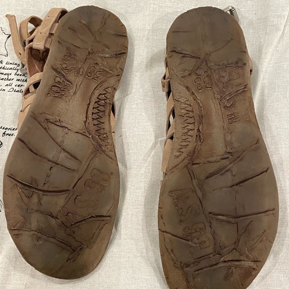 A.S.98 Tan Gladiator Sandals with Woven Leather - Picture 8 of 12